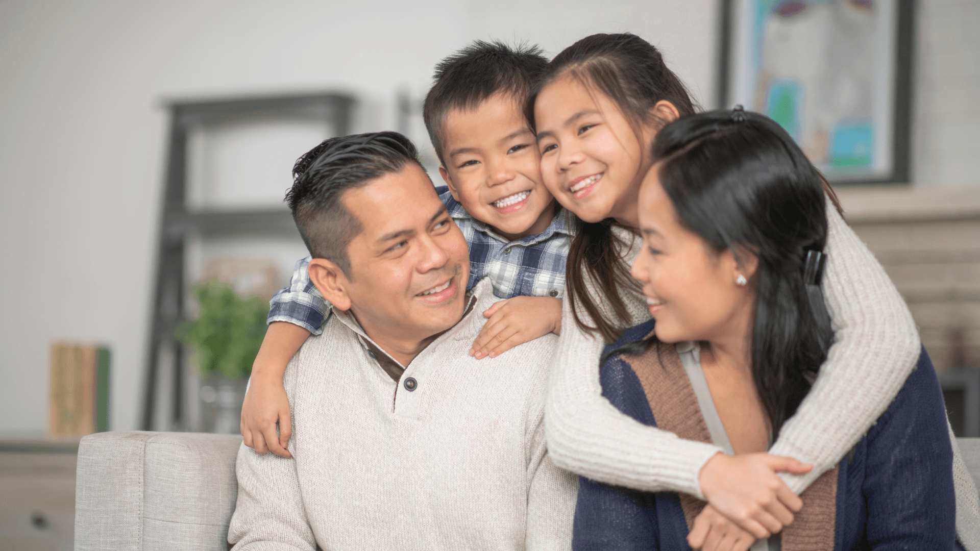 Family smiling together